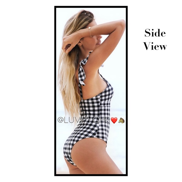 Gingham Swimsuit Ruffle Straps 🎉HP🎉 - Picture 2 of 5